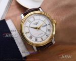 Perfect Replica Longines All Gold Case Brown Leather Strap 40mm Men's Watch